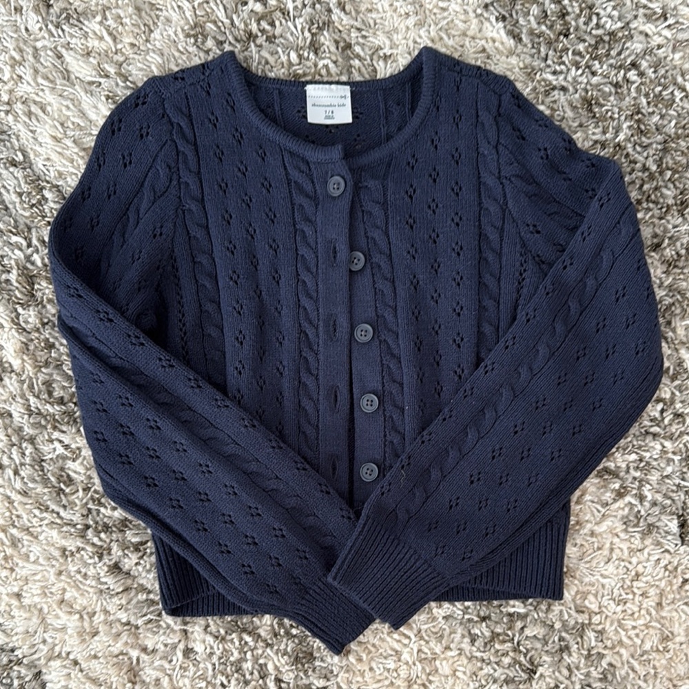 Navy Blue Cable Knit Women's Sweater